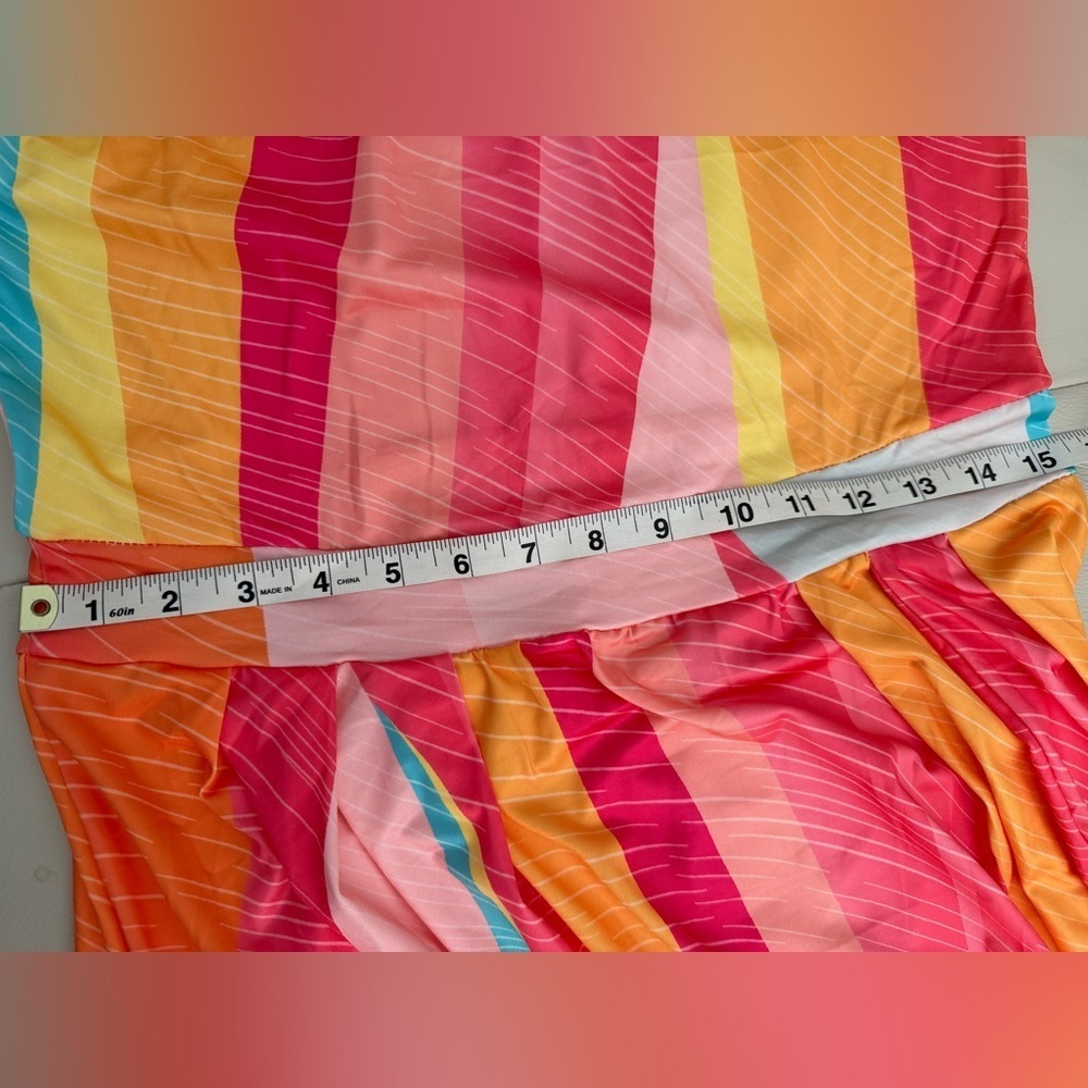 ChicMe Vibrant Multi-Color One-Shoulder Print Slit Maxi Sundress (NWOT) - Picture 10 of 12